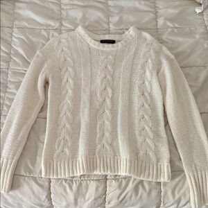 Banana Republic Ivory Cable Knit Sweater
